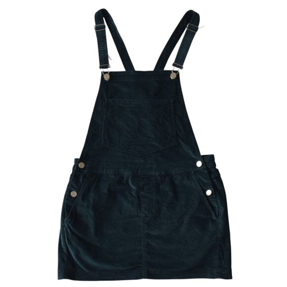 Urban Outfitters Dark Green Blue Velvet Skirt Overalls - Size Small - Picture 1 of 5